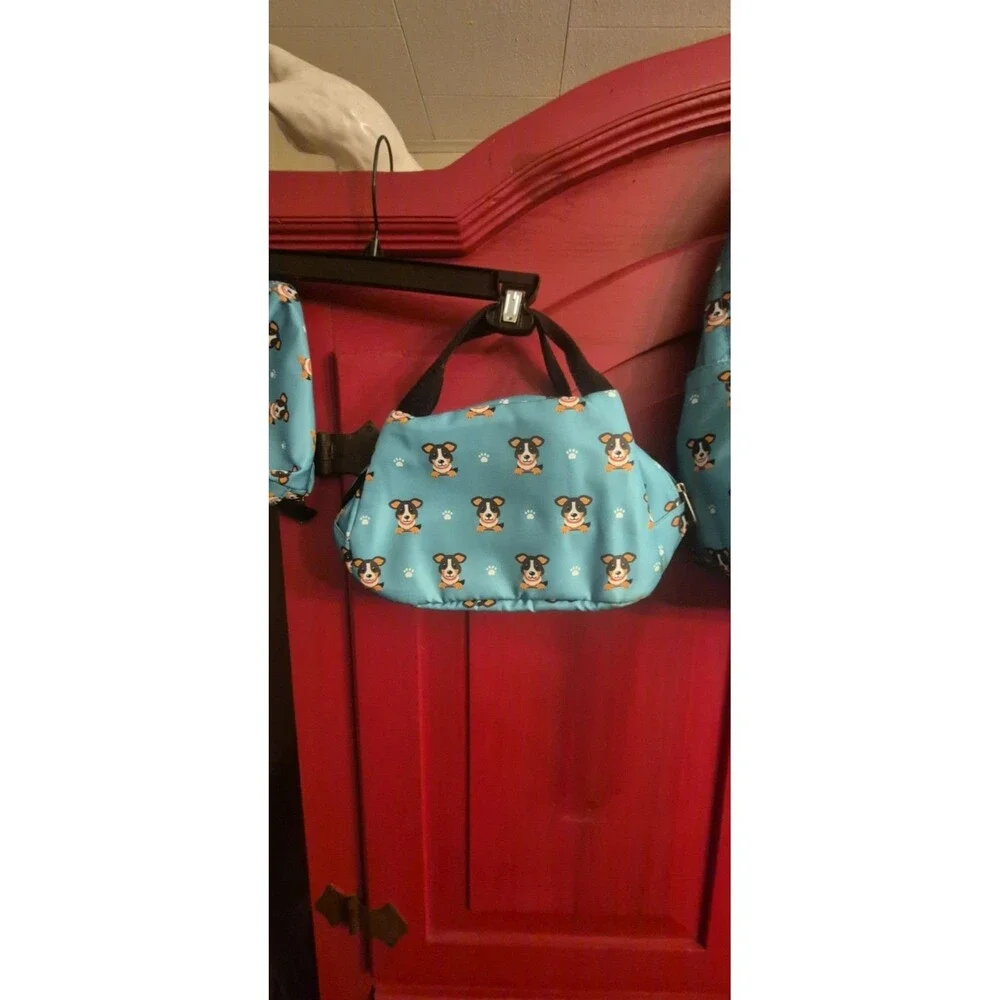 Abshoo 3 Pc Backpack Set Blue Dog Puppy School Bag Lunch Box Pencil Case EUC